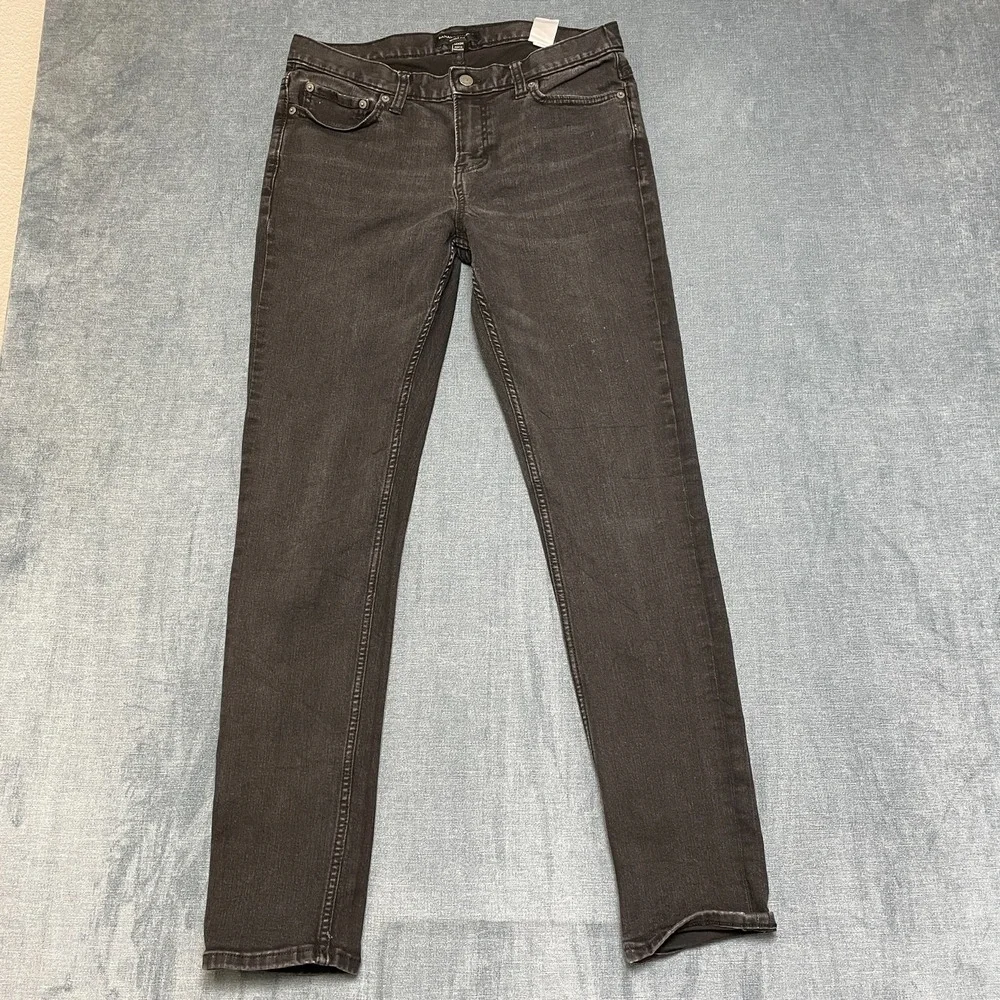 Banana Republic Skinny Fit Jeans Mens 32x34 Black Denim Dark Wash Straight Leg